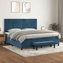 Boxspringbett mit Matratze Dunkelblau 200x200 cm Samt