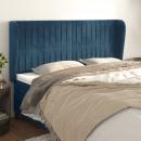 Kopfteil mit Ohren Dunkelblau 183x23x118/128 cm Samt