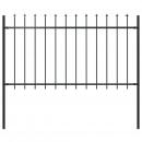 Gartenzaun mit Speerspitzen Stahl 1,7 x 1 m Schwarz