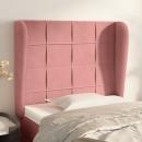 Kopfteil mit Ohren Rosa 103x23x118/128 cm Samt