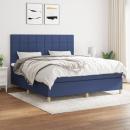 Boxspringbett mit Matratze Blau 160x200 cm Stoff