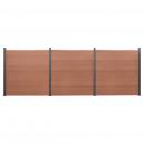 Zaunelement-Set Braun 526x186 cm WPC