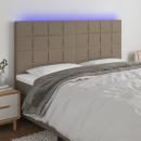LED Kopfteil Taupe 160x5x118/128 cm Stoff