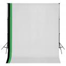Fotostudio Set 3 Baumwolle-Hintergründe Rahmen verstellbar 3x3m