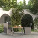 3-tlg. Garten-Essgruppe mit Kissen Poly Rattan Grau