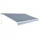 Gelenkarmmarkise 500 cm Blau/Weiß
