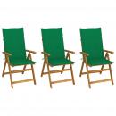 Klappbare Gartenstühle 3 Stk. mit Auflagen Massivholz Akazie