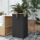 Pflanzkübel Schwarz 40x40x80 cm Poly Rattan