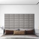 Wandpaneele 12 Stk. Hellgrau 30x15 cm Stoff 0,54 m²