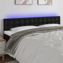 LED Kopfteil Schwarz 200x5x78/88 cm Kunstleder