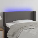 LED Kopfteil Grau 83x16x78/88 cm Kunstleder