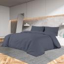 Bettwäsche-Set Anthrazit 240x220 cm Leichte Mikrofaser