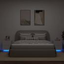 Nachttische mit LED-Leuchten 2 Stk. Weiß Holzwerkstoff