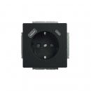 Busch-Jaeger 20 EUCB2USBAC-885 SCHUKO® USB-Steckdose, A/C future® linear, Schwarz Matt (2CKA002011A6312)