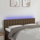 LED Kopfteil Dunkelbraun 144x5x78/88 cm Stoff