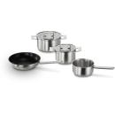 Siemens HZ9SE040 Kochgeschirr-Set, backofenfest, spülmaschinengeeignet, 4-teilig, edelstahl