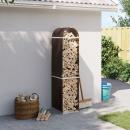 Kaminholzunterstand Braun 40x45x170 cm Verzinkter Stahl