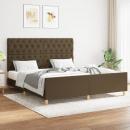 Bettgestell mit Kopfteil Dunkelbraun 160x200 cm Stoff
