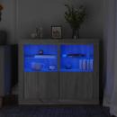 Beistellschränke mit LED-Leuchten 2 Stk. Grau Sonoma