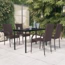 5-tlg. Garten-Essgruppe Braun und Schwarz