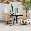 7-tlg. Garten-Essgruppe Eichen-Optik