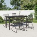 5-tlg. Garten-Essgruppe Schwarz PVC Rattan