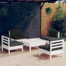 5-tlg. Garten-Lounge-Set mit Anthrazit Kissen Kiefernholz