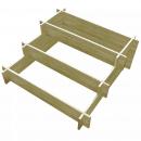 3-stufiger Pflanzkübel 90 x 90 x 35 cm Holz Imprägniert