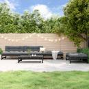 5-tlg. Garten-Lounge-Set Schwarz Massivholz Kiefer