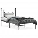 Bettgestell mit Kopfteil Metall Schwarz 100x200 cm