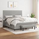 Boxspringbett mit Matratze Hellgrau 180x200 cm Stoff