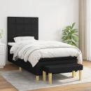 Boxspringbett mit Matratze Schwarz 90x200 cm Stoff