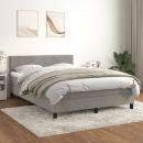 Boxspringbett mit Matratze Hellgrau 140x200 cm Samt