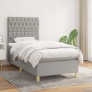 Boxspringbett mit Matratze Hellgrau 100x200 cm Stoff