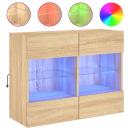 TV-Wandschrank mit LED-Leuchten Sonoma-Eiche 78,5x30x60,5 cm
