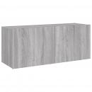 TV-Wandschrank mit LED-Leuchten Grau Sonoma 100x35x41 cm