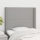 Kopfteil mit Ohren Hellgrau 93x16x118/128 cm Stoff
