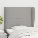 Kopfteil mit Ohren Hellgrau 93x23x118/128 cm Stoff
