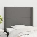 Kopfteil mit Ohren Dunkelgrau 93x16x118/128 cm Stoff