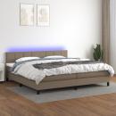 Boxspringbett mit Matratze & LED Taupe 200x200 cm Stoff