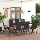 9-tlg. Garten-Essgruppe Schwarz und Braun
