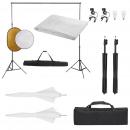 Fotostudio-Set mit Beleuchtung, Hintergrund und Reflektor