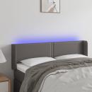 LED Kopfteil Grau 147x16x78/88 cm Kunstleder