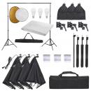 Fotostudio-Set mit Beleuchtung, Hintergrund und Reflektor