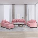 4-tlg. Sofagarnitur mit Kissen Rosa Samt