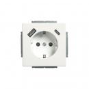 Busch-Jaeger 20 EUCB2USBAC-884 SCHUKO® USB-Steckdose, A/C future® linear, Studioweiß Matt (2CKA002011A6310)