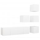 6-tlg. TV-Schrank-Set Weiß Holzwerkstoff
