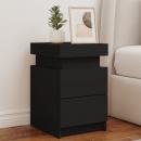 Nachttische mit LED-Leuchten 2 Stk. Schwarz 35x39x55 cm