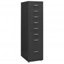 Aktenschrank mit Rollen Anthrazit 28x41x109 cm Metall