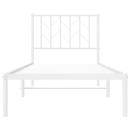 Bettgestell mit Kopfteil Metall Weiß 80x200 cm